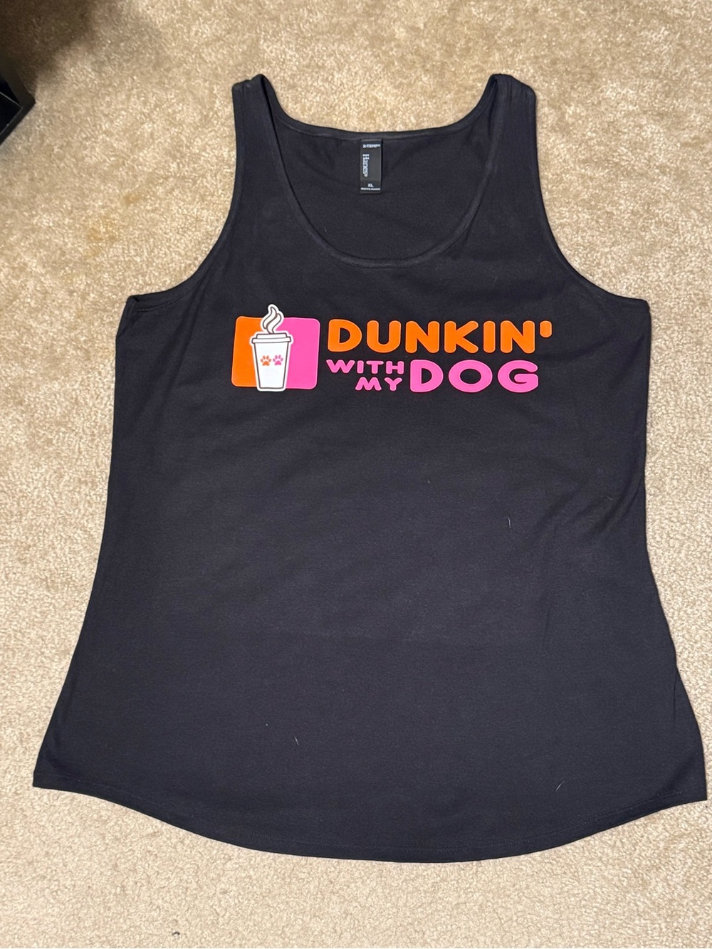 Hanes Black Tank Top; Dunkin' With My Dog